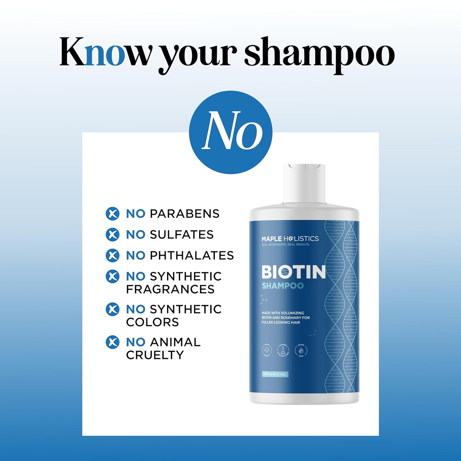 Rosemary and Biotin Shampoo for Thinning Hair - Vegan Volumizing Shampoo for Fine Hair with Argan and Tea Tree Oil - Paraben Silicone and Sulfate Free Shampoo for Dry Damaged Weak and Thin Hair Care