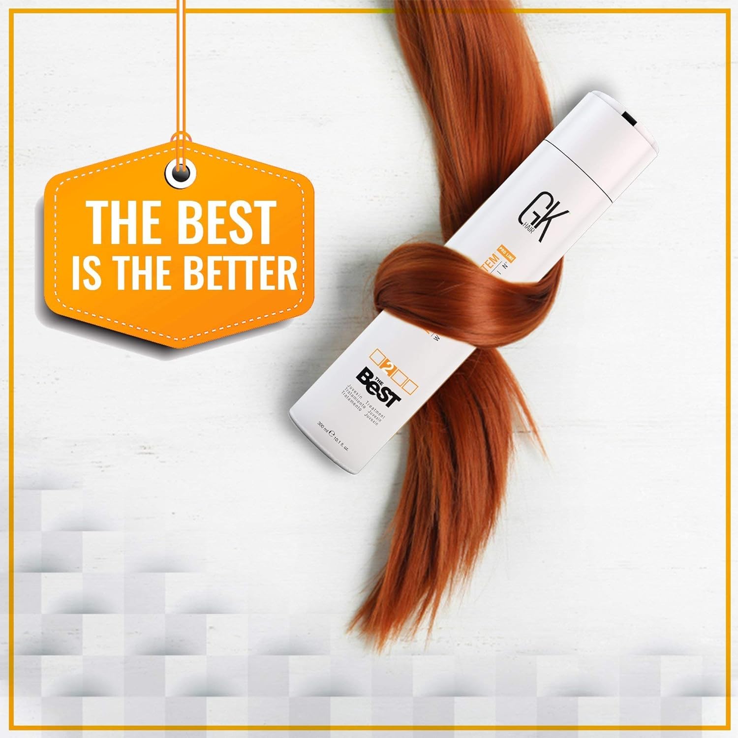 GK HAIR Global Keratin The Best (3.4 Fl Oz/100ml) Smoothing Keratin Hair Treatment - Professional Brazilian Complex Blowout Straightening For Silky Smooth & Frizz Free Hair