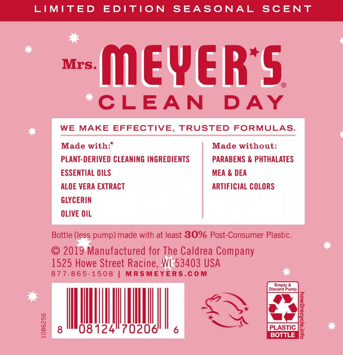 MRS. MEYER'S CLEAN DAY Hand Soap, Made with Essential Oils, Biodegradable Formula, Honeysuckle, 12.5 fl. oz - Pack of 3