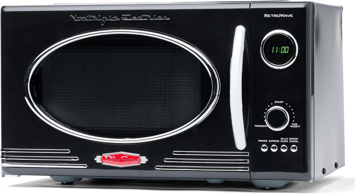 Nostalgia Retro Compact Countertop Microwave Oven - 0.7 Cu. Ft. - 700-Watts with LED Digital Display - Child Lock - Easy Clean Interior - Aqua