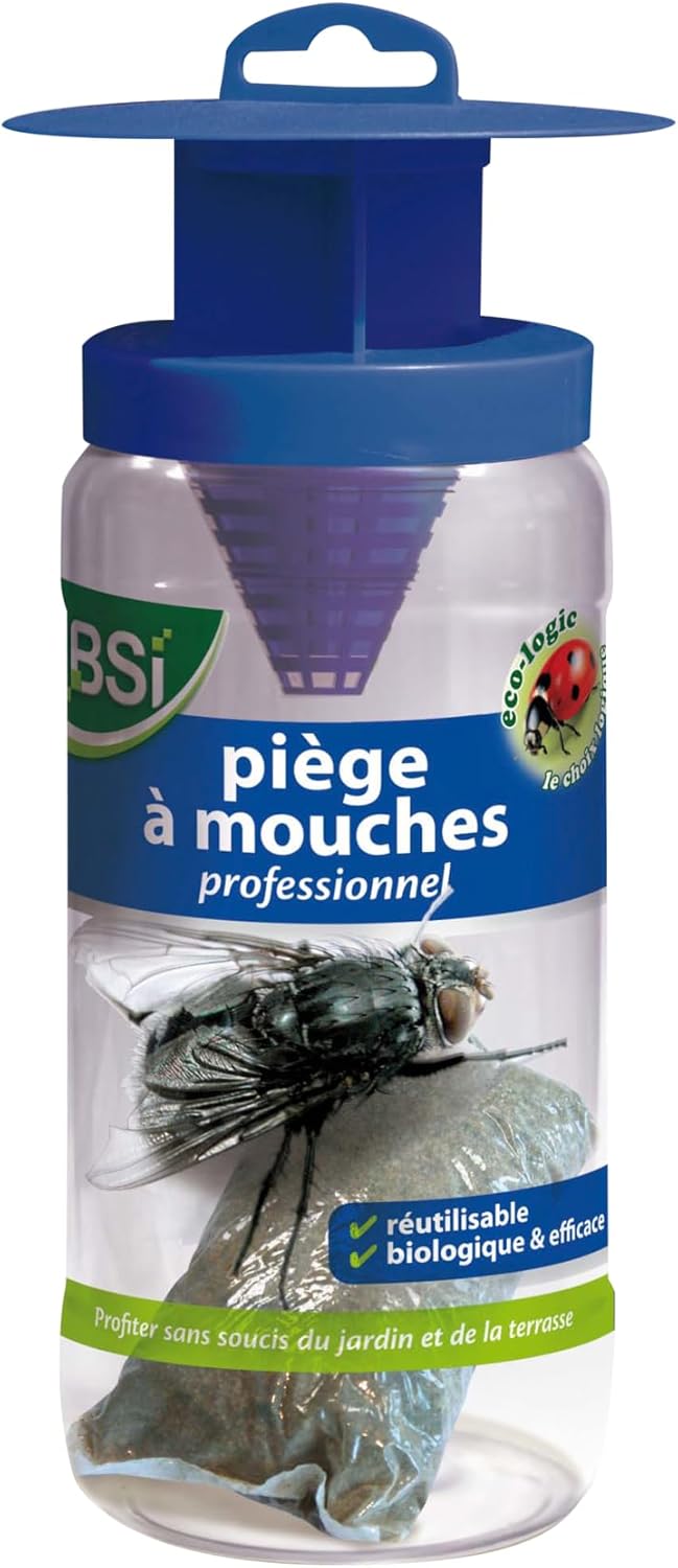 BSI - Fly Trap - Catches and Digests Up to 20,000 Insects - With Attractive Sound - For Outdoor Use - Ready to Use - Reusable