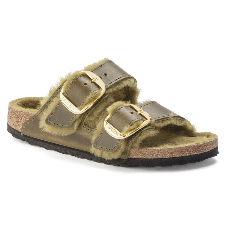 Arizona Big Buckle Shearling Oiled Leather