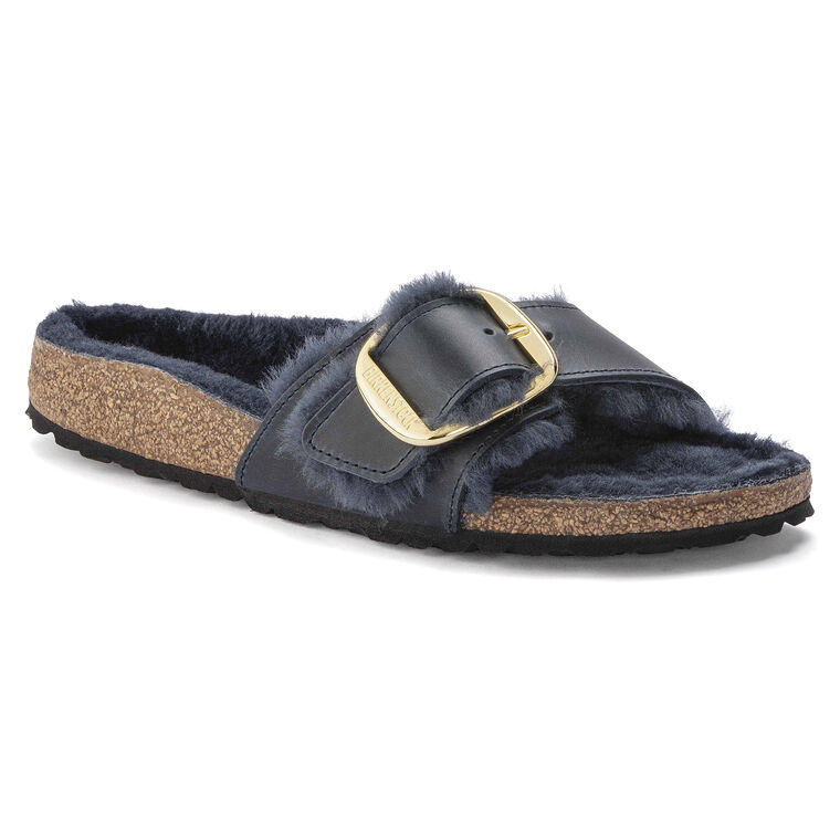 Madrid Big Buckle Shearling Oiled Leather