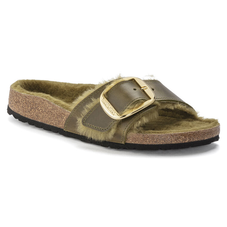 Madrid Big Buckle Shearling Oiled Leather
