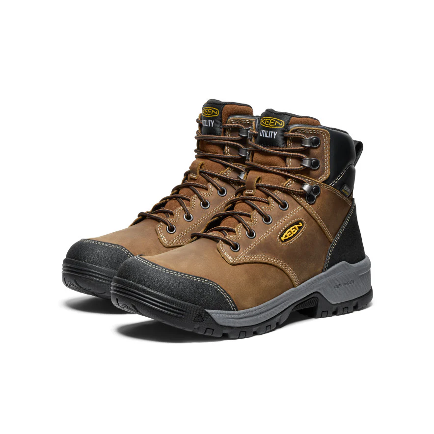 Men's Evanston 6 Waterproof Boot (Soft Toe) | Bison/Black