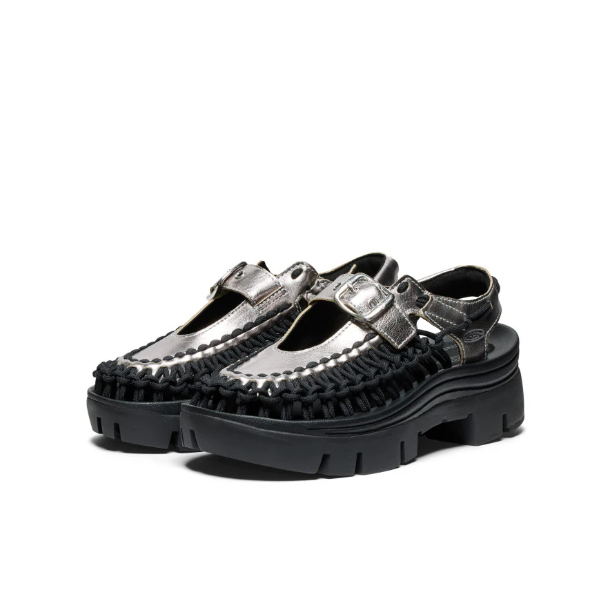 All Gender UNEEK PLT Mary Jane Sneaker | Silver/Black