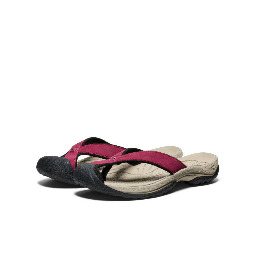 Women's Waimea Leather Flip-Flop | Beaujolais