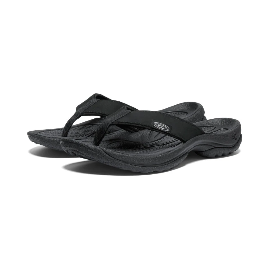 Women's Kona Leather Flip-Flop | Black/Vapor