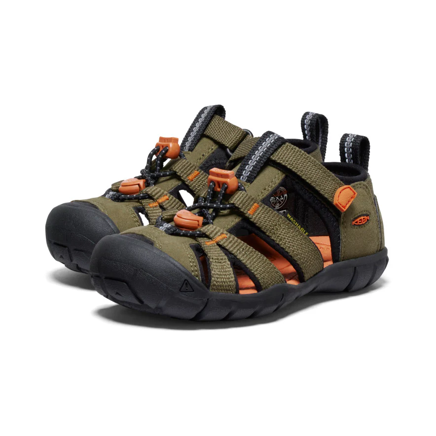 Little Kids' Seacamp II CNX | Dark Olive/Gold Flame