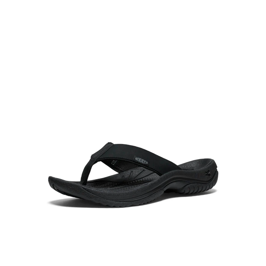 Men's Kona Leather Flip-Flop | Black/Steel Grey