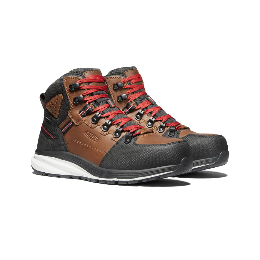 Men's Red Hook Waterproof Boot (Carbon Toe) | Tobacco/Black