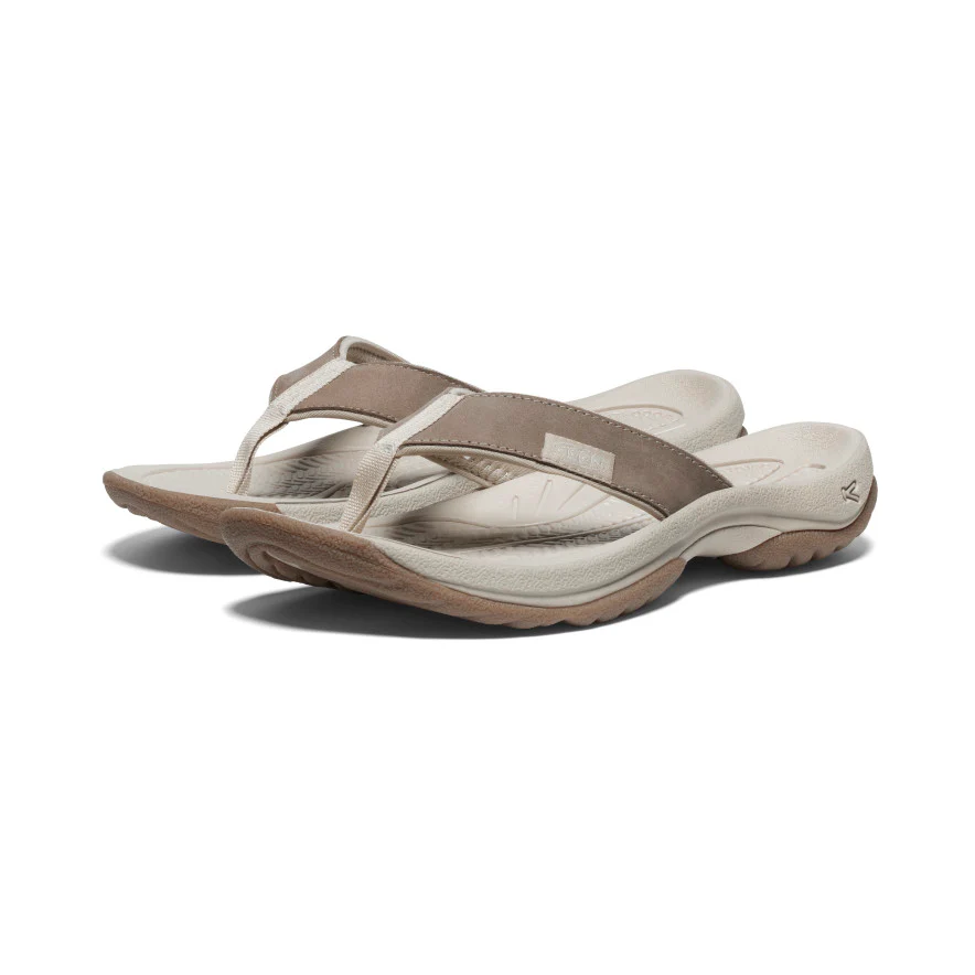 Women's Kona Leather Flip-Flop | Brindle/Silver Birch