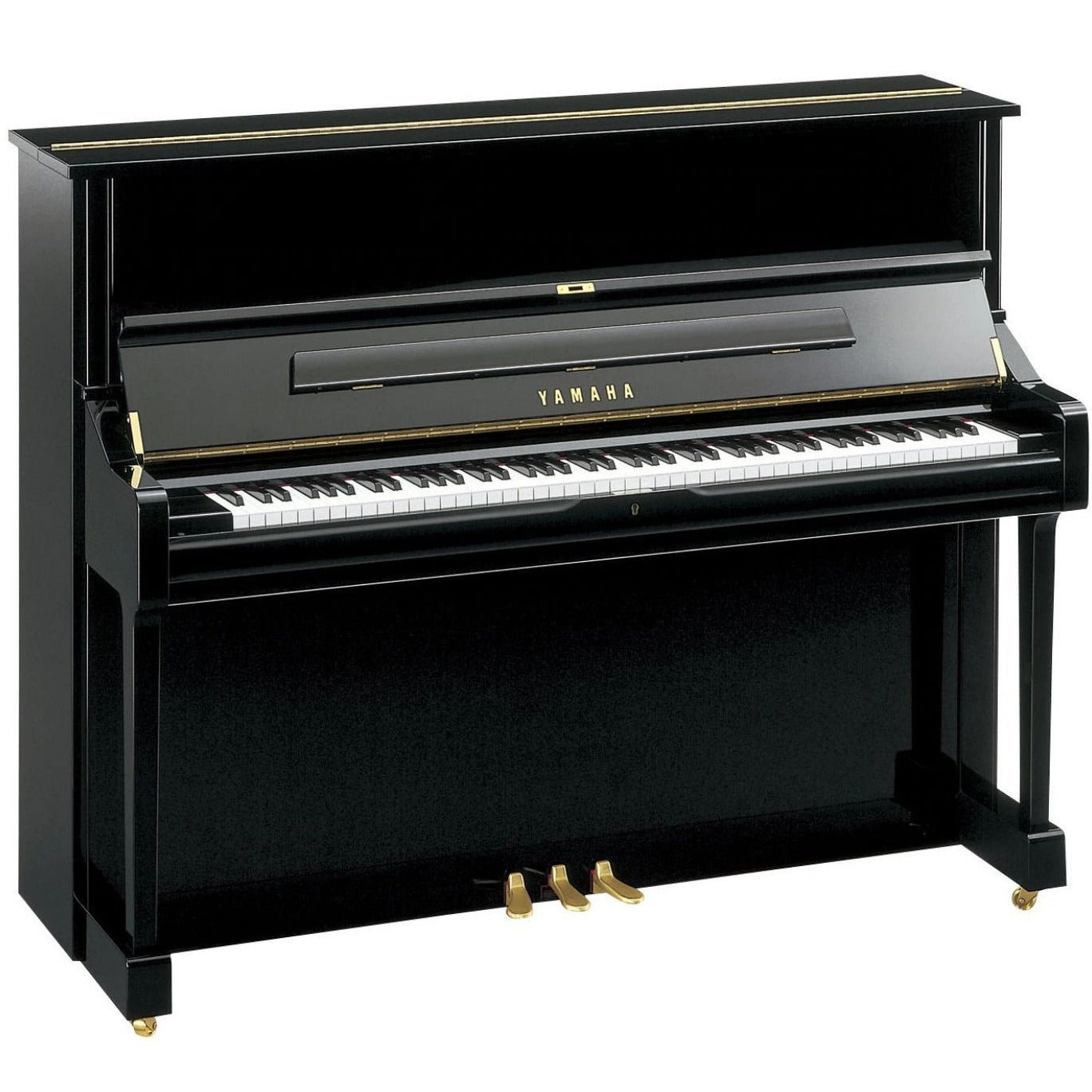 Yamaha U1J Upright Piano, Chippendale Satin Dark Walnut