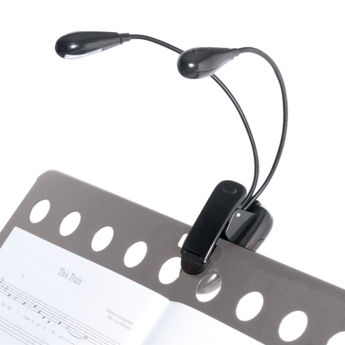 Clip-On Flexible Dual LED Music Stand Light (Battery or USB)