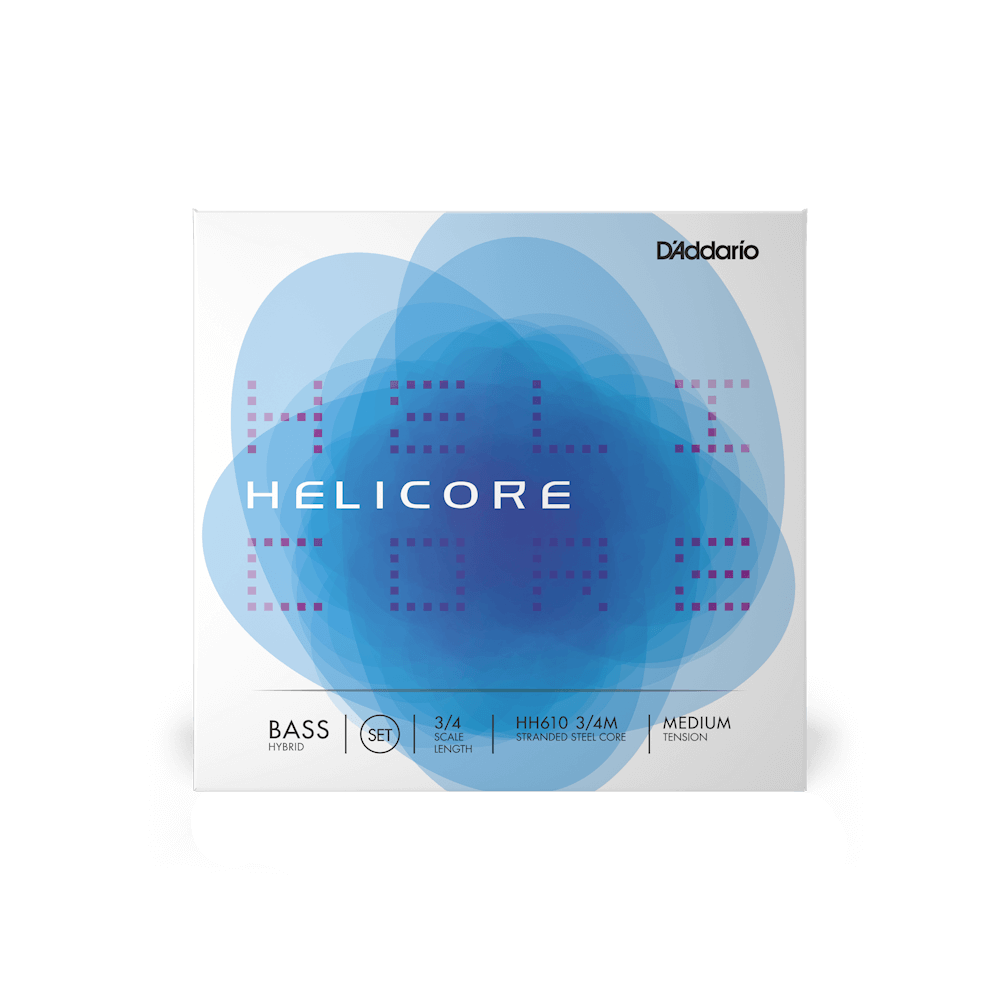 D'Addario Helicore Hybrid Double Bass String Set, 3/4 Scale, Medium Te
