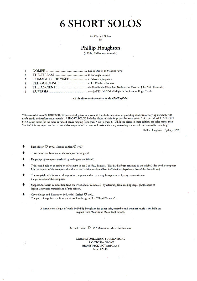 Houghton: 7 Short Solos for Classical Guitar