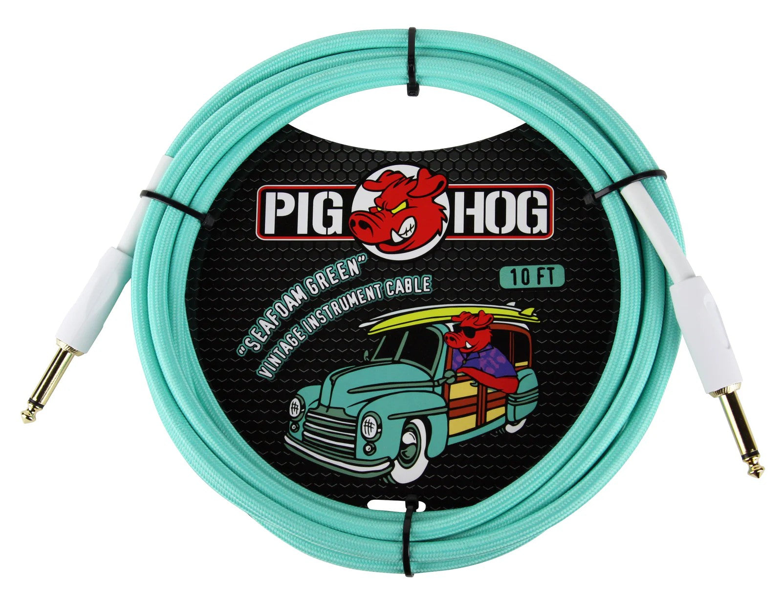 Pig Hog Instrument Cable 10ft, Tahitian Blue