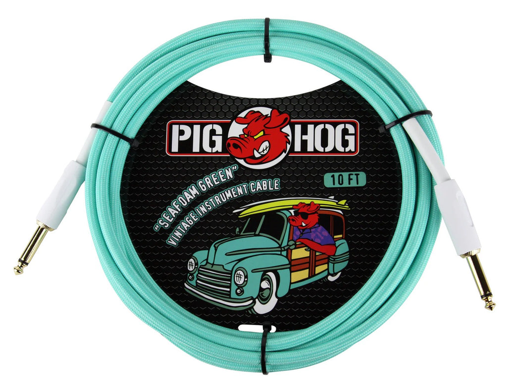 Pig Hog Instrument Cable 10ft, Tahitian Blue
