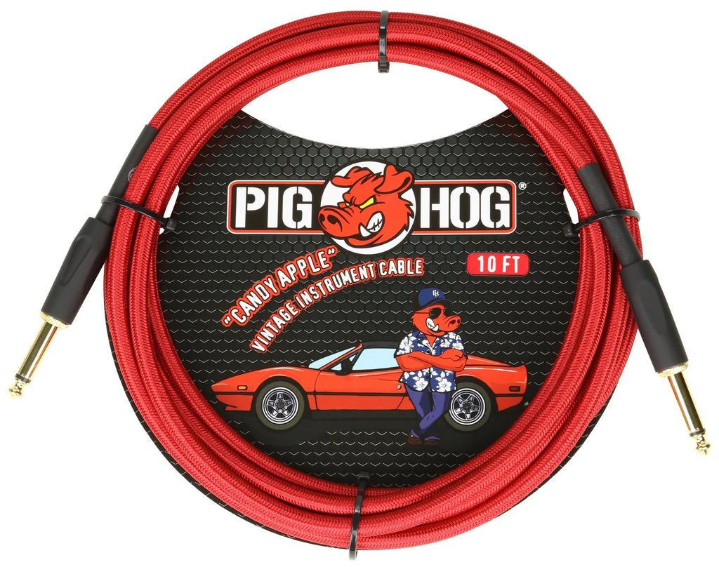 Pig Hog Instrument Cable 10ft, Daphne Blue