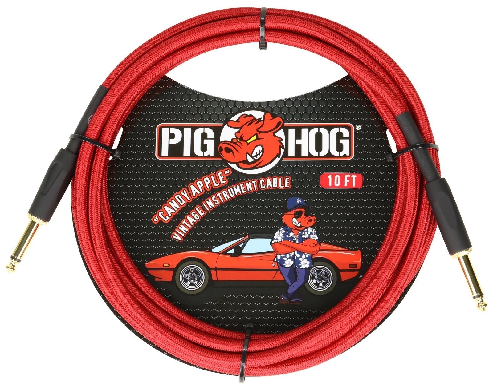 Pig Hog Instrument Cable 10ft, Daphne Blue