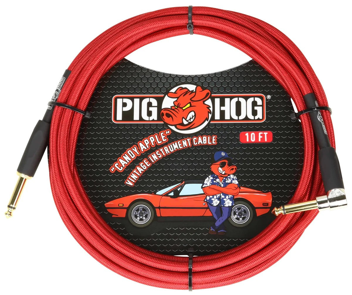 Pig Hog Instrument Cable 10ft Right Angle, Amplifier Grill