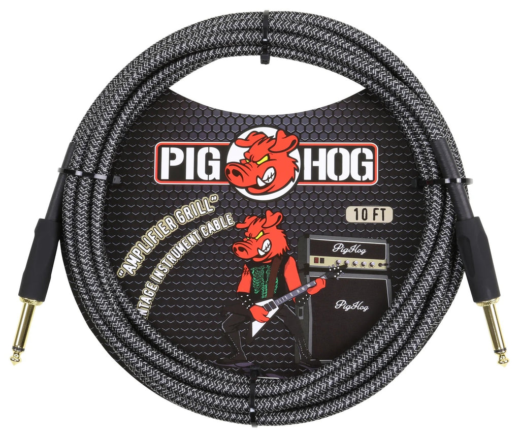 Pig Hog Instrument Cable 10ft, Black Woven