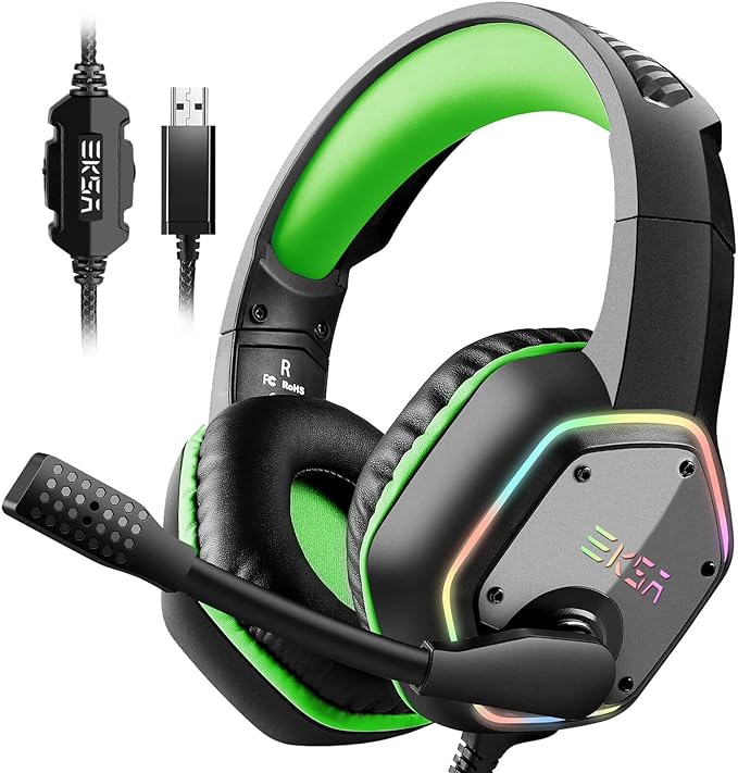 EKSA E1000 USB Plug-to-Play 7.1 Surround Sound Gaming Headset