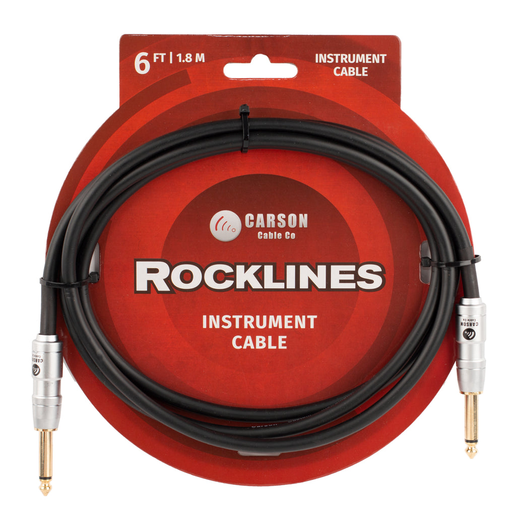 Carson Rocklines Noiseless Guitar Cable, Black