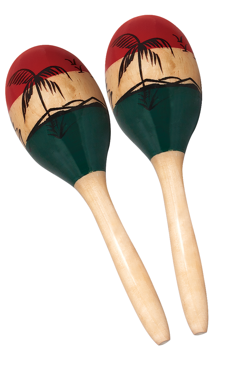 AMS ED765 9" Colourful Wooden Maracas