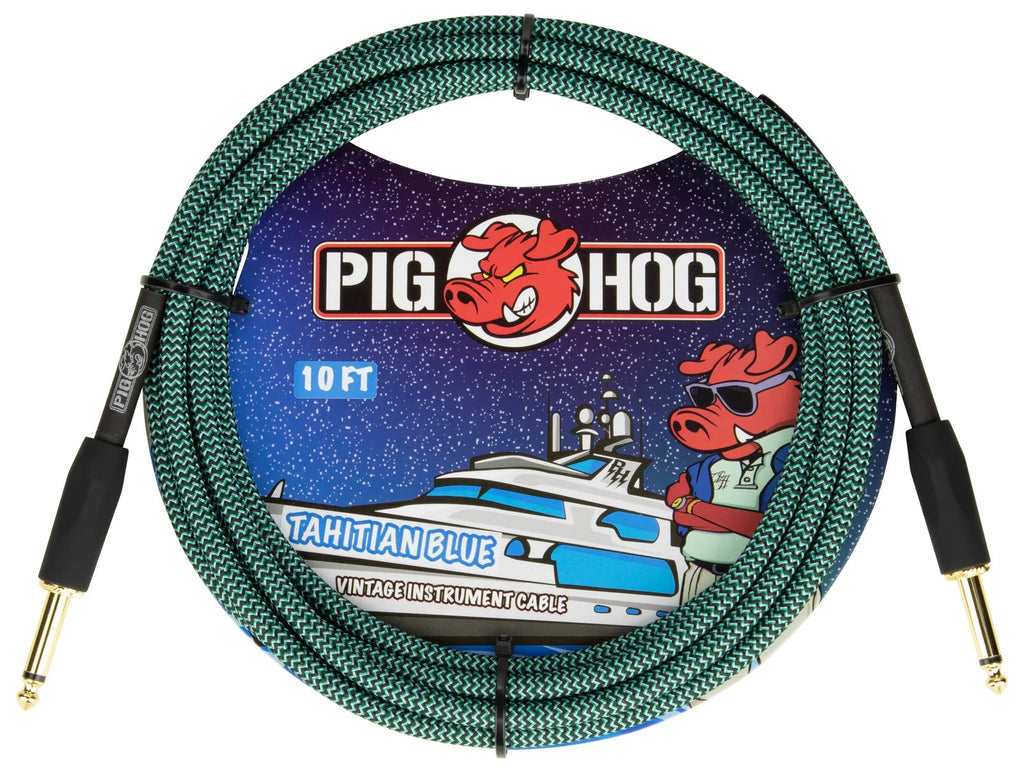 Pig Hog Instrument Cable 10ft, Tartan Plaid