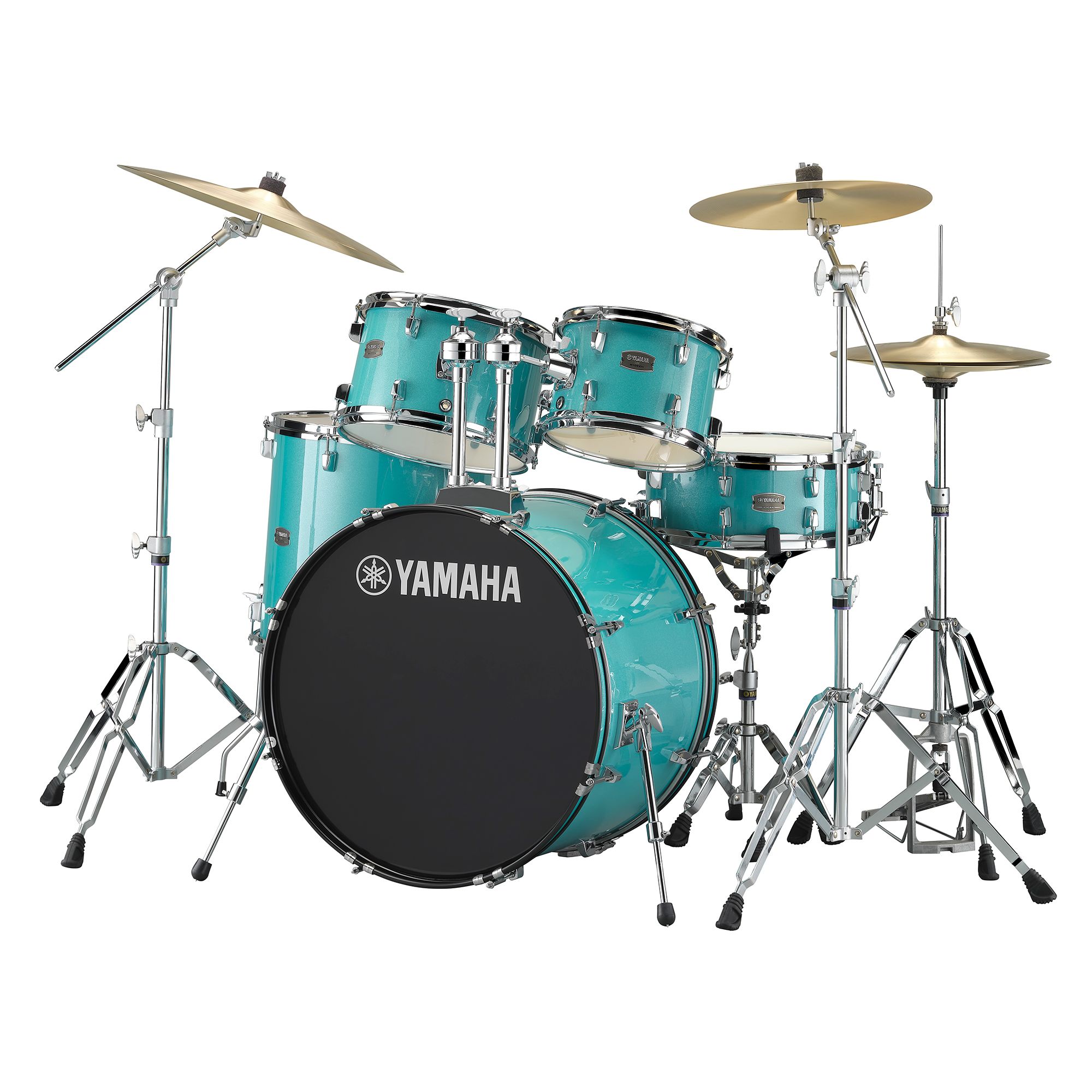 Yamaha RDP2F5 Rydeen Euro Drum Kit, Turquoise Glitter with Free Yamaha