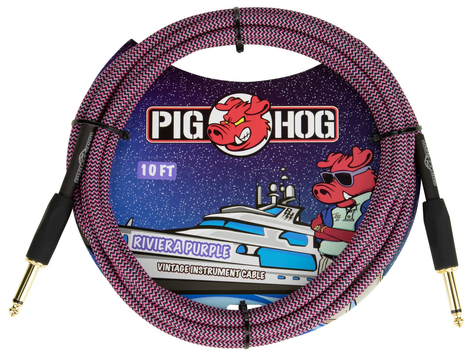 Pig Hog Instrument Cable 10ft, Seafoam Green