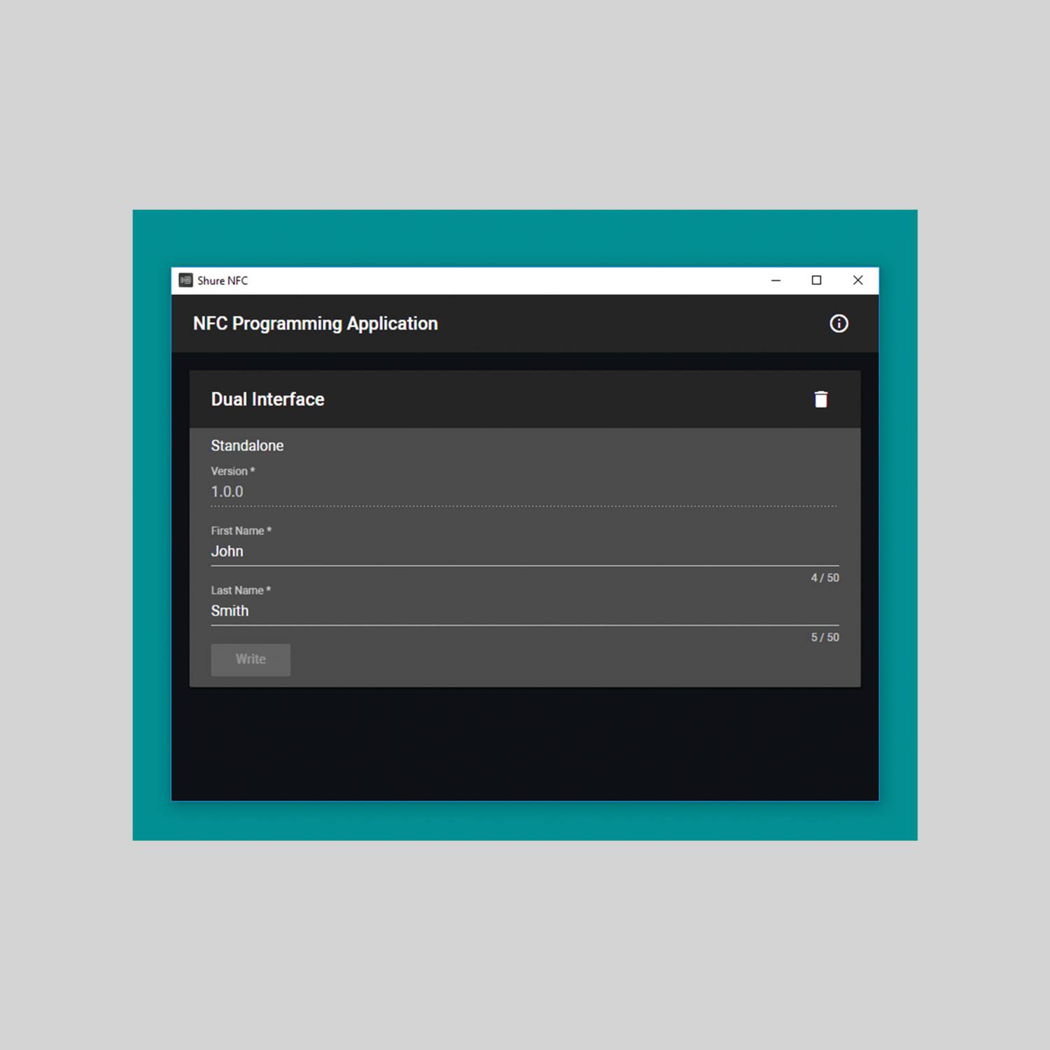 Shure NFC Programming Application
