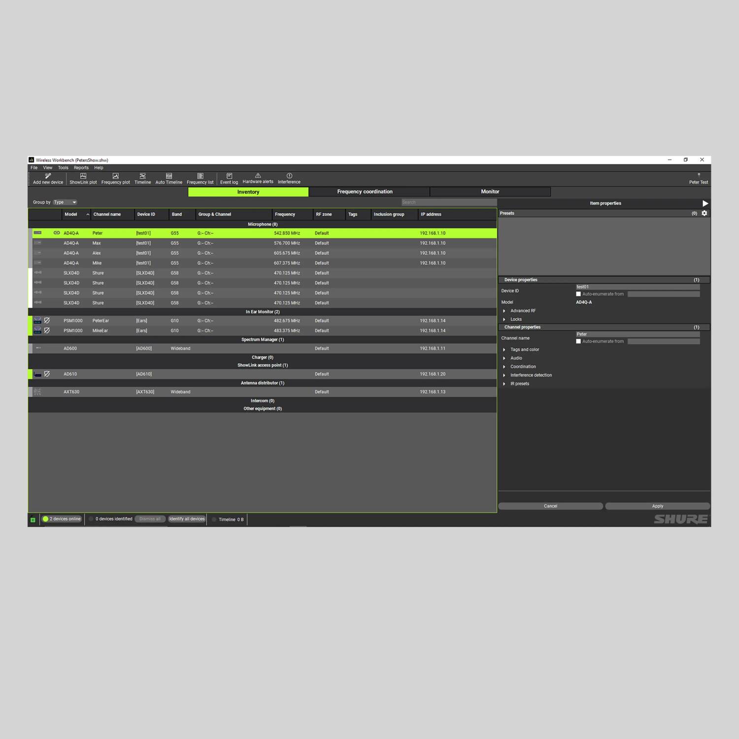 Shure Wireless Workbench 7