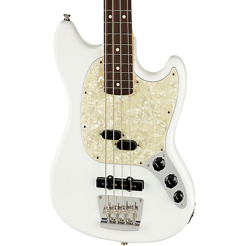 Fender American Performer Mustang Bass Rosewood Fingerboard Satin Seafoam Green - musicians--Friend