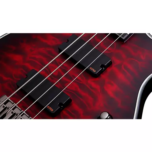 Schecter Guitar Research Hellraiser Extreme-4 Electric Bass Guitar Satin Crimson Red Burst - musicians--Friend