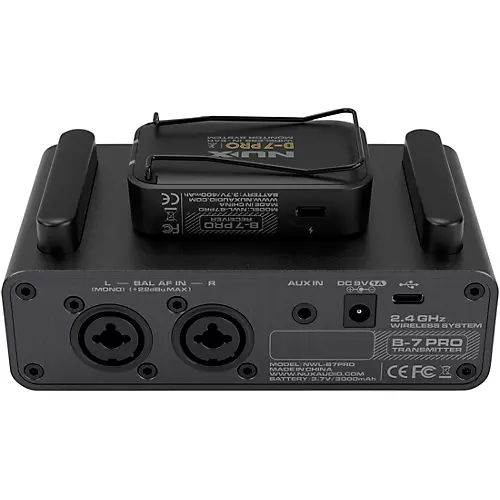 NUX B-7 Pro Professional 2.4GHz In Ear Monitoring Wireless System W/Clamp Black - musicians--Friend