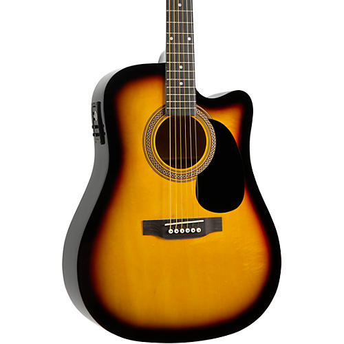 Rogue RA-090 Dreadnought Cutaway Acoustic-Electric Guitar Mahogany - musicians--Friend