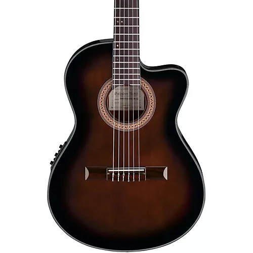 Ibanez GA35 Thinline Acoustic-Electric Classical Guitar Dark Violin Burst - musicians--Friend