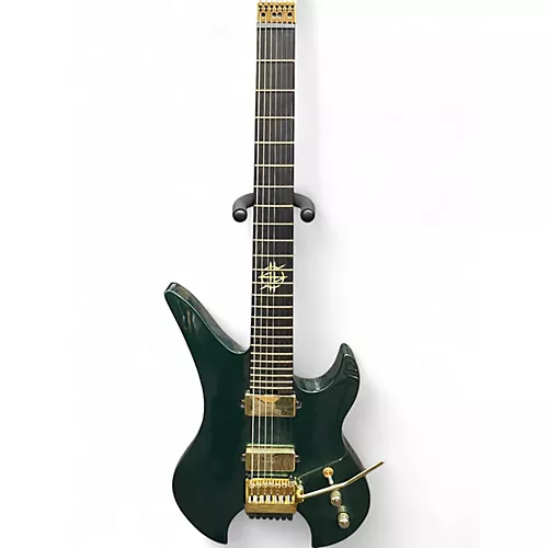 Used Schecter Guitar Research SYNYSTER GATES CUSTOM 7 HEADLESS TR OAK GREEN METALLIC Solid Body Electric Guitar OAK GREEN METALLIC - musicians--Friend