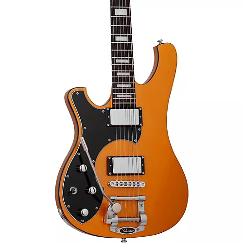 Schecter Guitar Research Stargazer-6 Vibrato Left Handed Electric Guitar Metallic Gold - musicians--Friend
