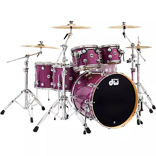 DW 5-Piece Collectors SSC Maple Finish Ply Shell Pack with 22 in. Bass Drum - Purple Glass - musicians--Friend