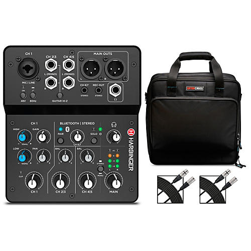 Harbinger LV7 7-Channel Analog Mixer With Gator Mixer Bag and Cables - musicians--Friend