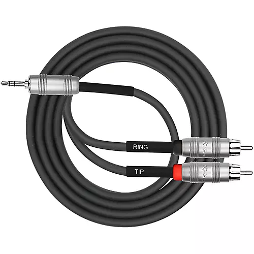 Kirlin Original Y-Cable 3.5mm TRS Plug - 2 x RCA Plug (Tip/Ring) 6 ft. Black - musicians--Friend