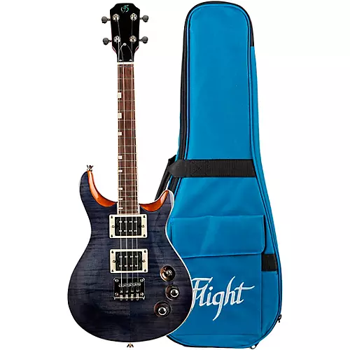 Flight Vanguard Solid Body Electric Ukulele Transparent Purple - musicians--Friend