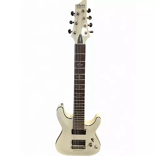 Used Schecter Guitar Research Demon 7 String Alpine White Solid Body Electric Guitar Alpine White - musicians--Friend
