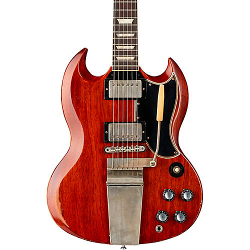 Gibson Custom Murphy Lab 1964 SG Standard Reissue With Maestro Vibrola Heavy Aged Electric Guitar Faded Cherry - musicians--Friend