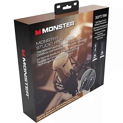 Monster Cable Prolink Studio Pro 2000 Microphone Cable 30 ft. Black - musicians--Friend