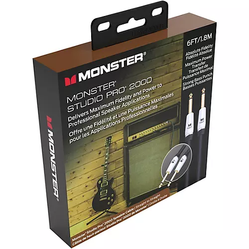 Monster Cable Prolink Studio Pro 2000 Speaker Cable - Straight to Straight 12 ft. Black - musicians--Friend
