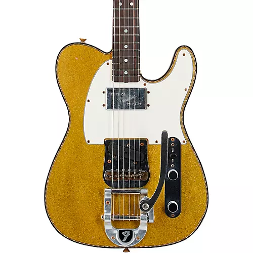 Fender Custom Shop Limited-Edition CuNiFe Telecaster Custom Journeyman Relic Electric Guitar Aged Gold Sparkle - musicians--Friend